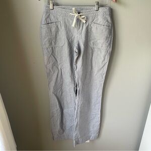 The‎ North Face Linen Blend Pants Blue/White Pintriped Women's Size 6 EUC
